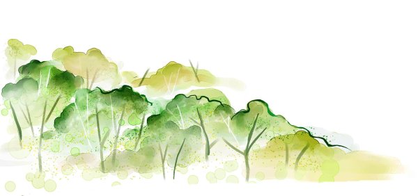 зелень акварель