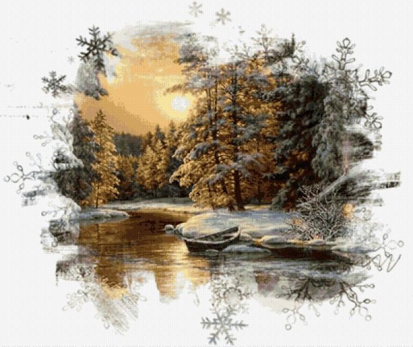 зимняя река живопись