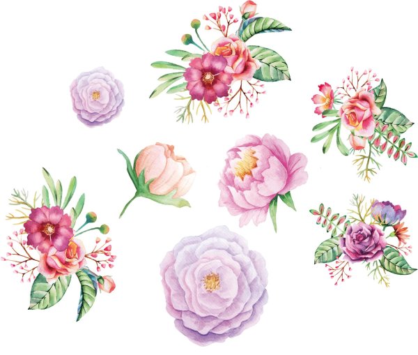 цветы лента акварель