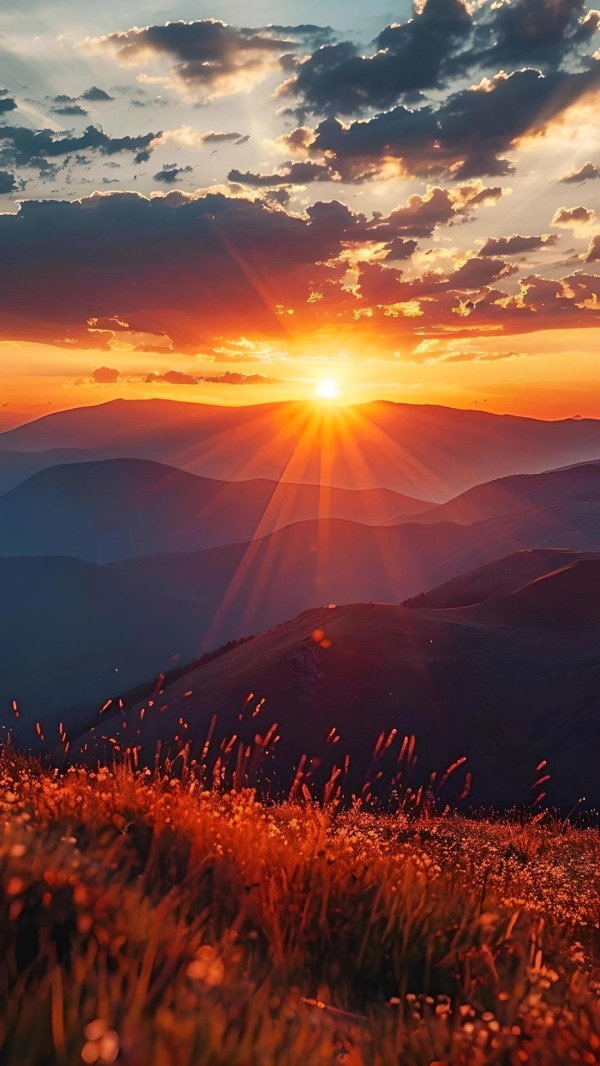 горы туман рассвет