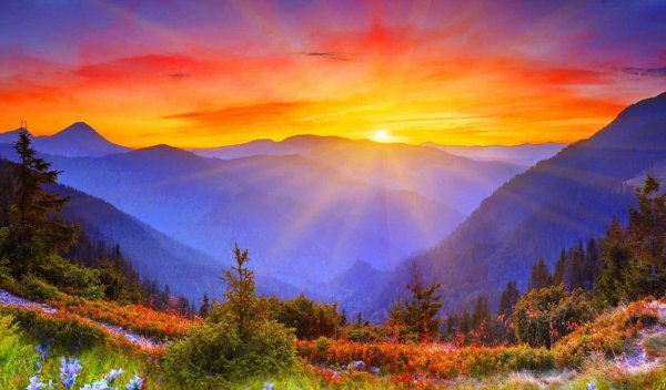 красивый восход