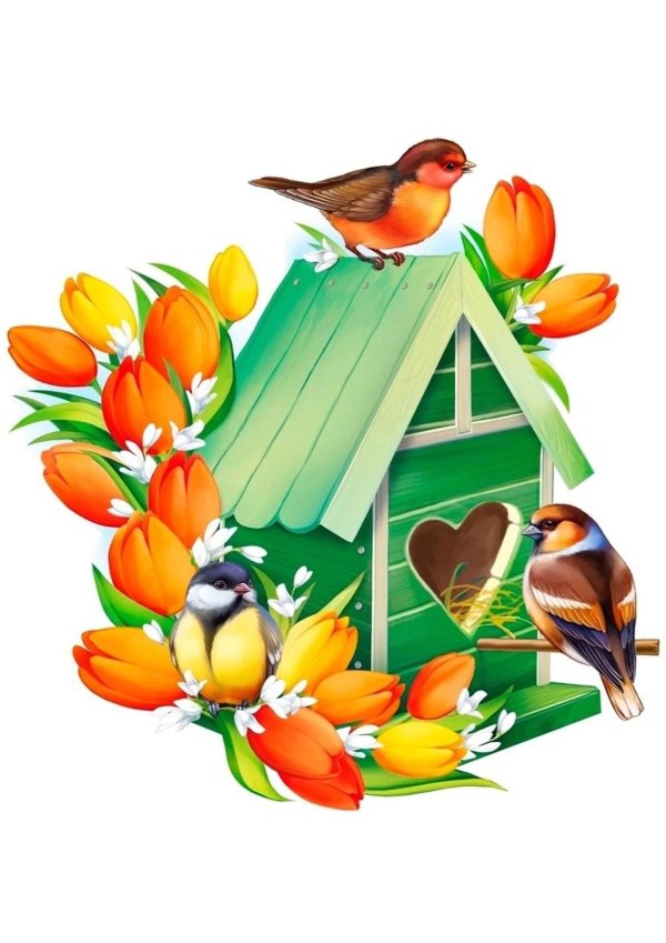птичка и скворечник