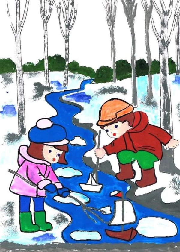 детские весенние рисунки