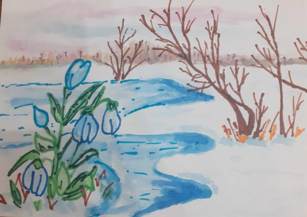 рисование весенние мотивы