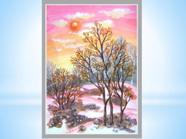 рисование весеннего пейзажа