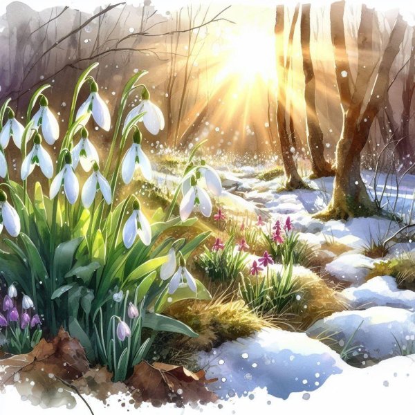 картина подснежники