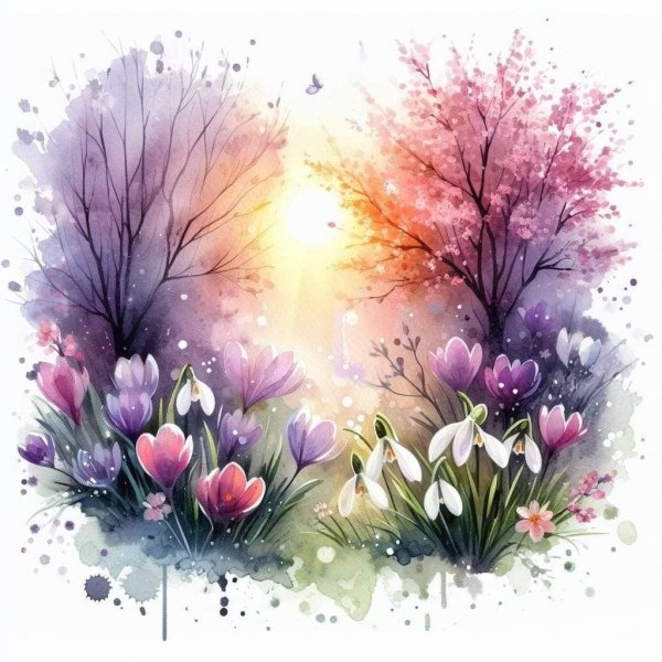 цветок акварель