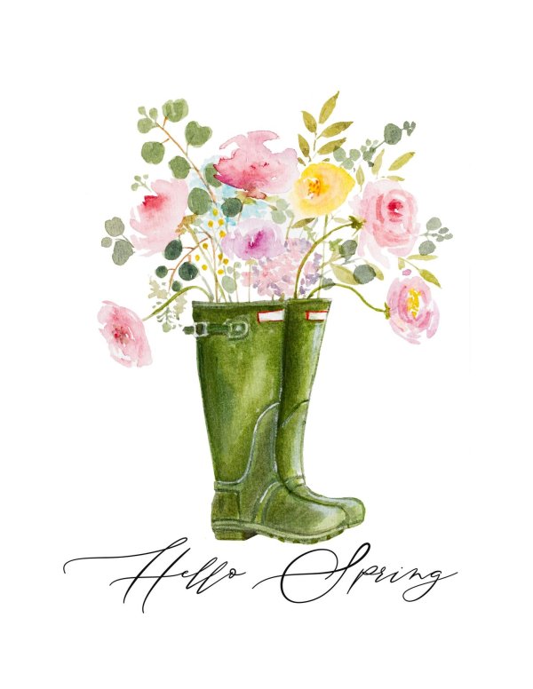 акварельная открытка