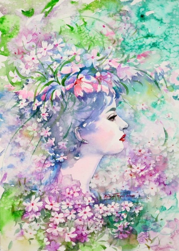 акварели художницы ryu eunja