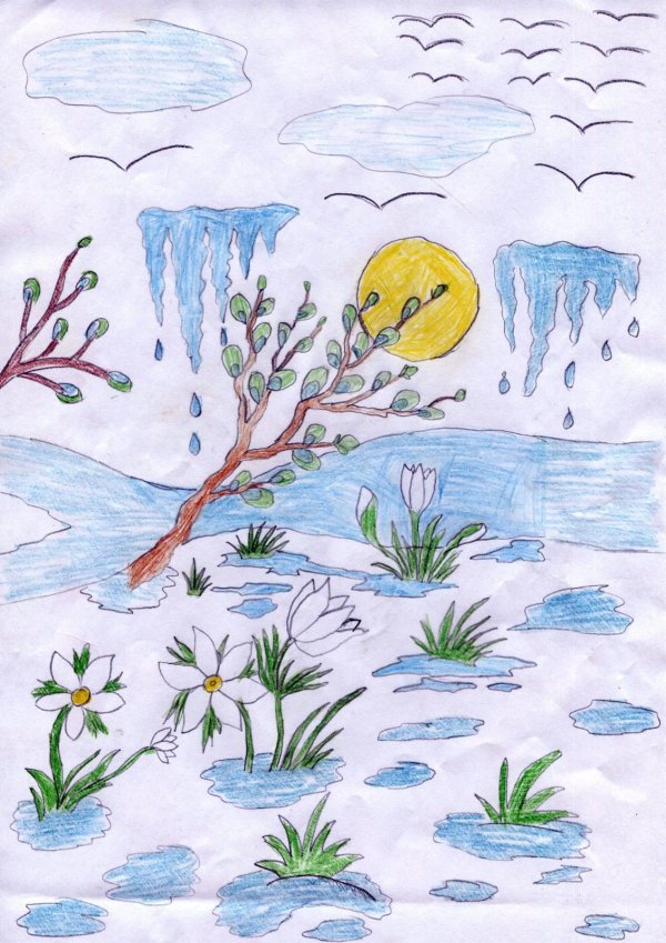 рисунок весенний