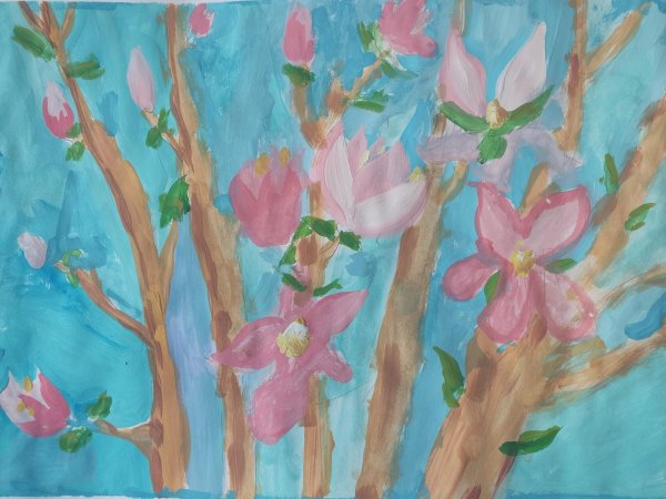 цветут сады рисование в старшей группе