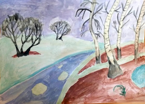 рисование весна