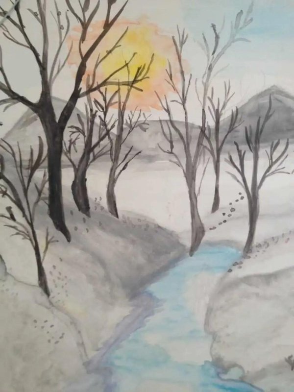 весенние пейзажи рисунки