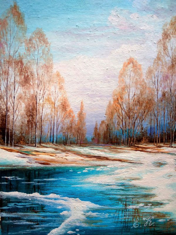 художник рыжков весенние проталины