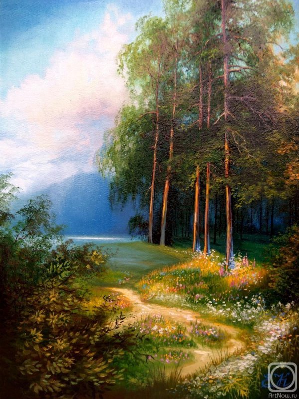 лес маслом на холсте