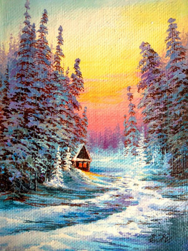 художник станислав побытов зимний пейзаж