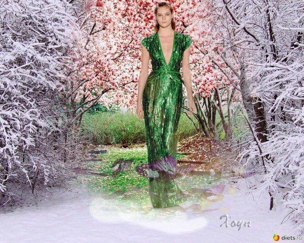 платье зеленое