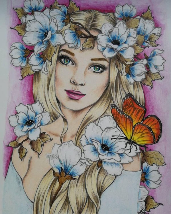 раскраски антистресс девушки