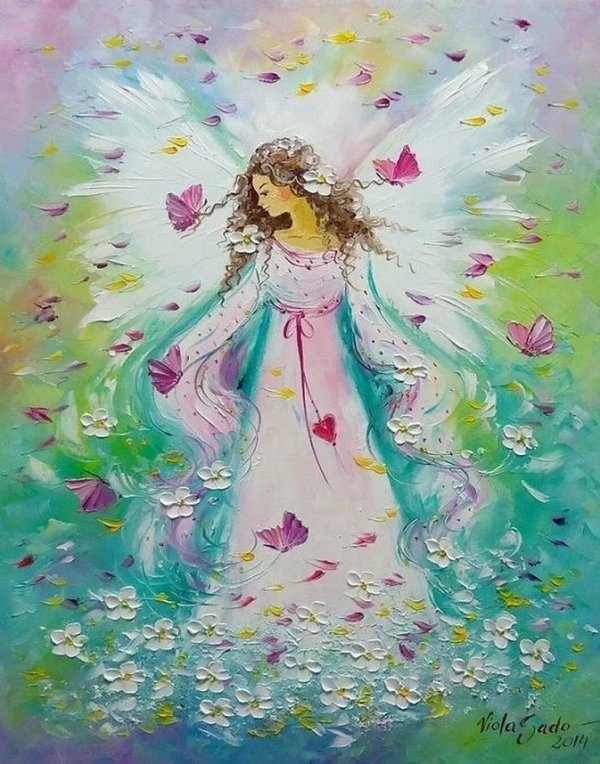 ангел гуашью