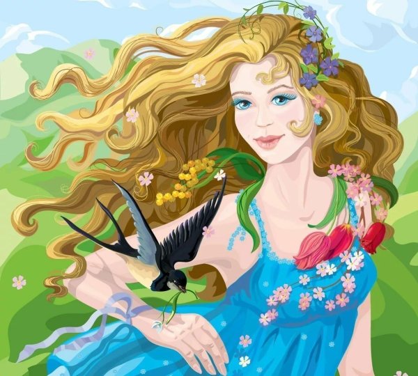 изображение девушки весны