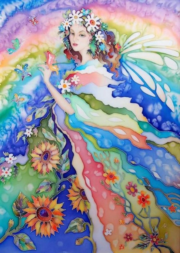 Весна девушка нарисованные