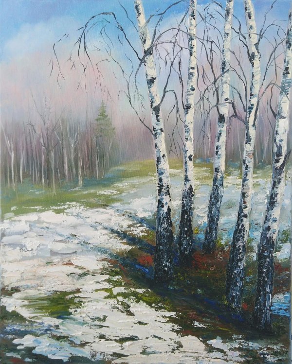 художник грицай берёзы зимой