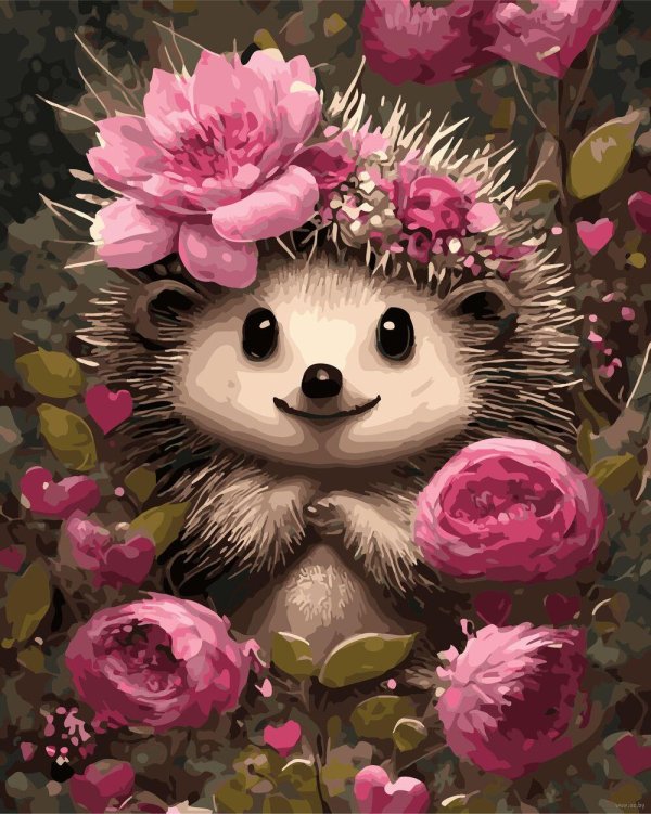 картина по номерам ежики