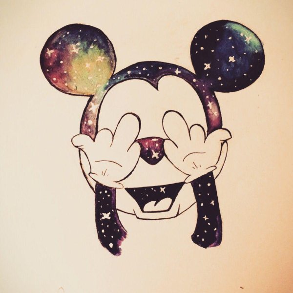 микки маус показывает факью