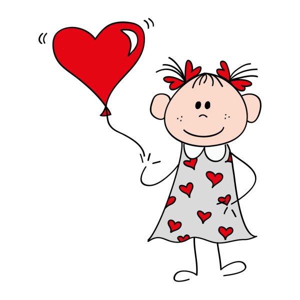 девочка с шариком сердечком