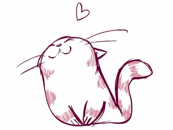 рисунок котиков для срисовки