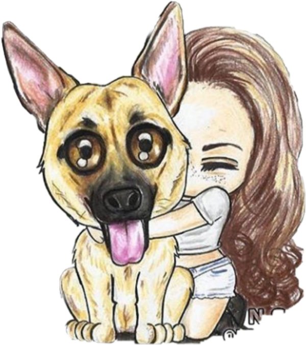 девочка с собакой рисунок