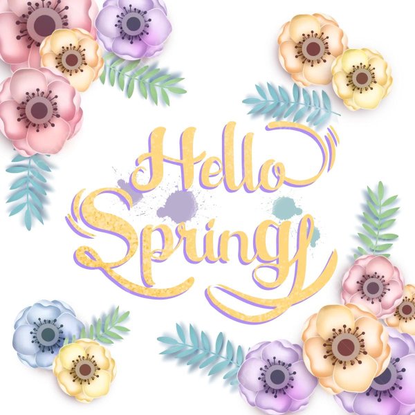 шаблон весенний