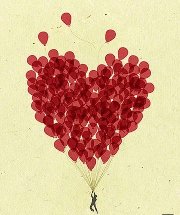 открытка с сердечками