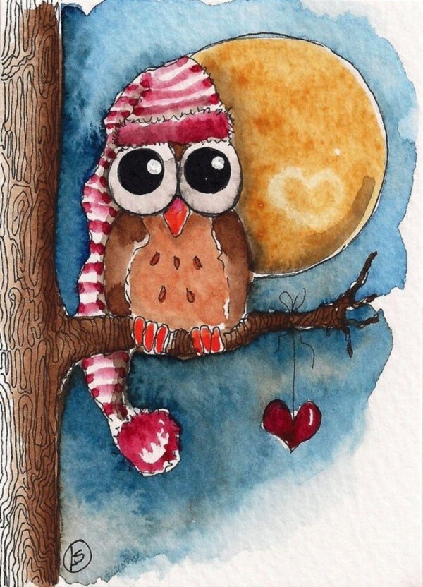 рисунок совушка