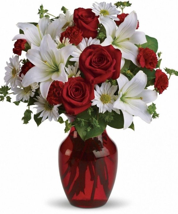 букет лилии и розы