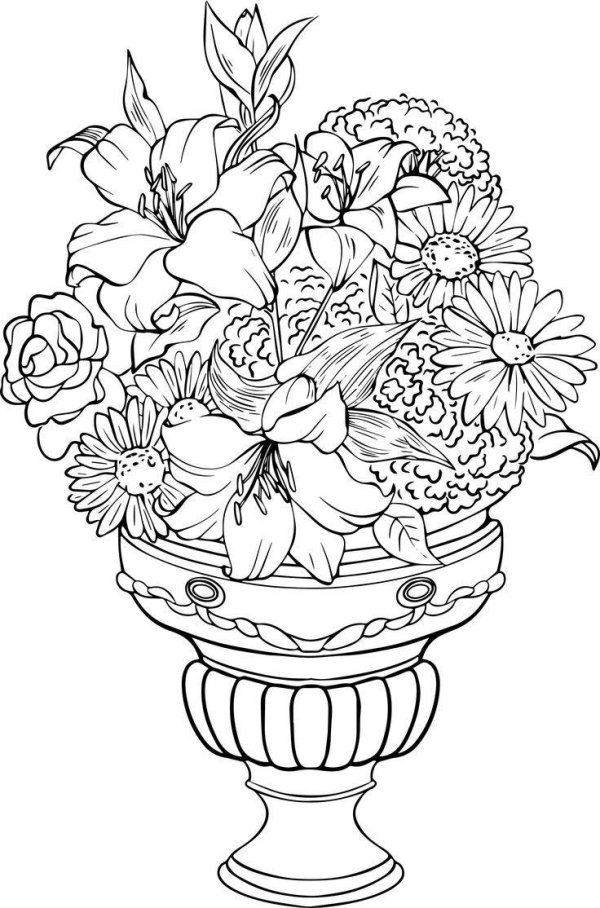 цветочная раскраска