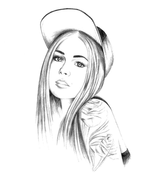 девушка карандашом