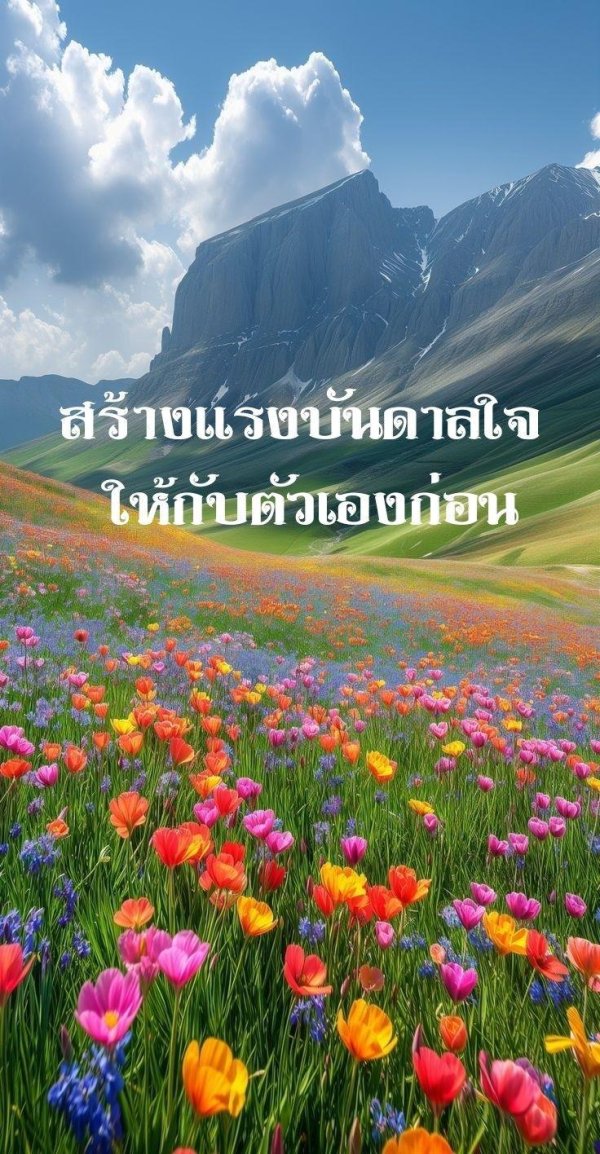 flowers and mountains