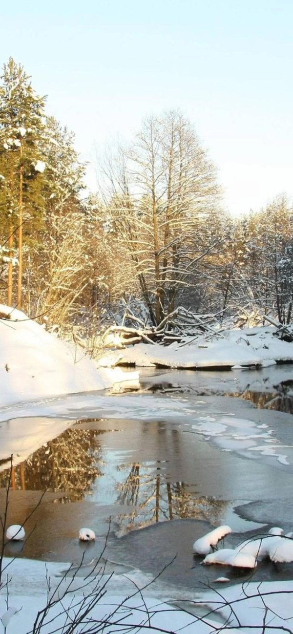 речка зимой