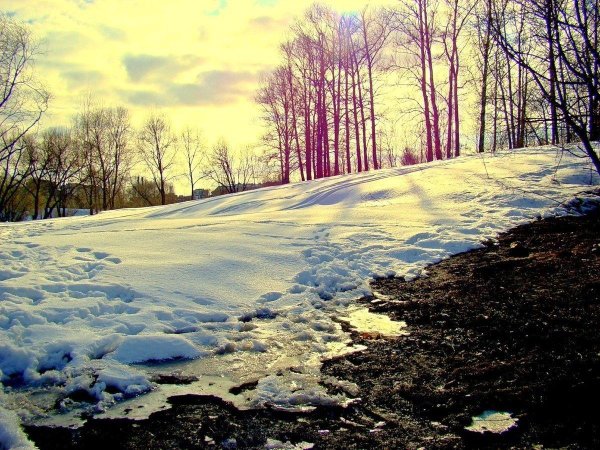 снег весной