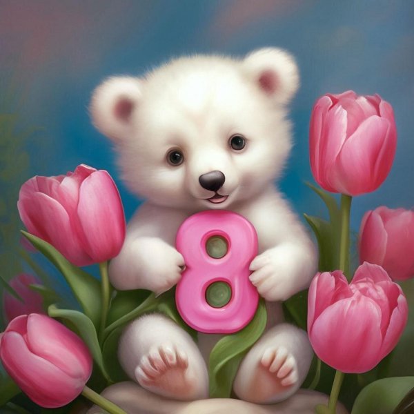 белые медвежата