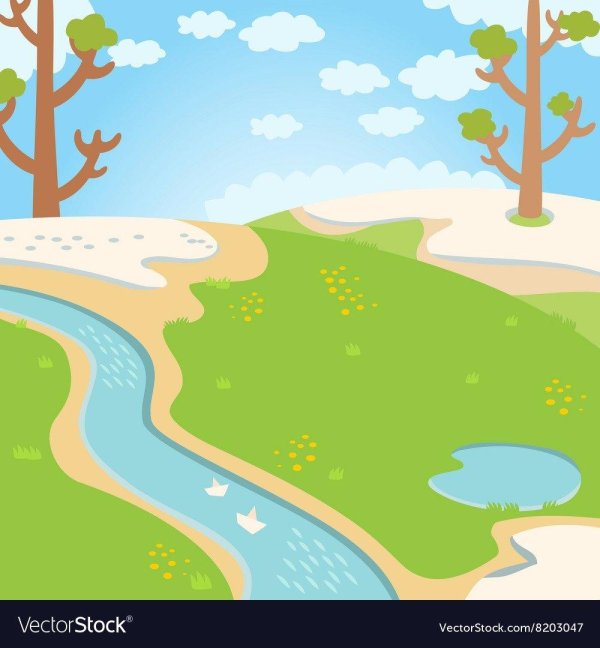 речка мультяшная