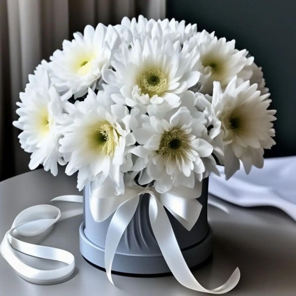 хризантема ромашковая белая