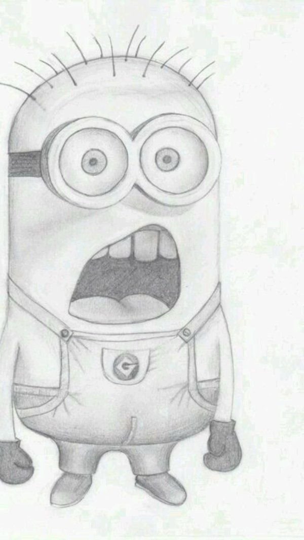 миньон рисунок карандашом