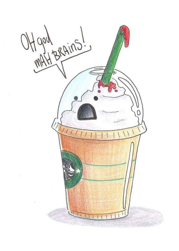 скетчи маркерами кофе старбакс