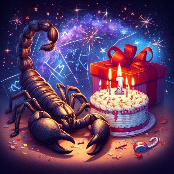 скорпион открытка