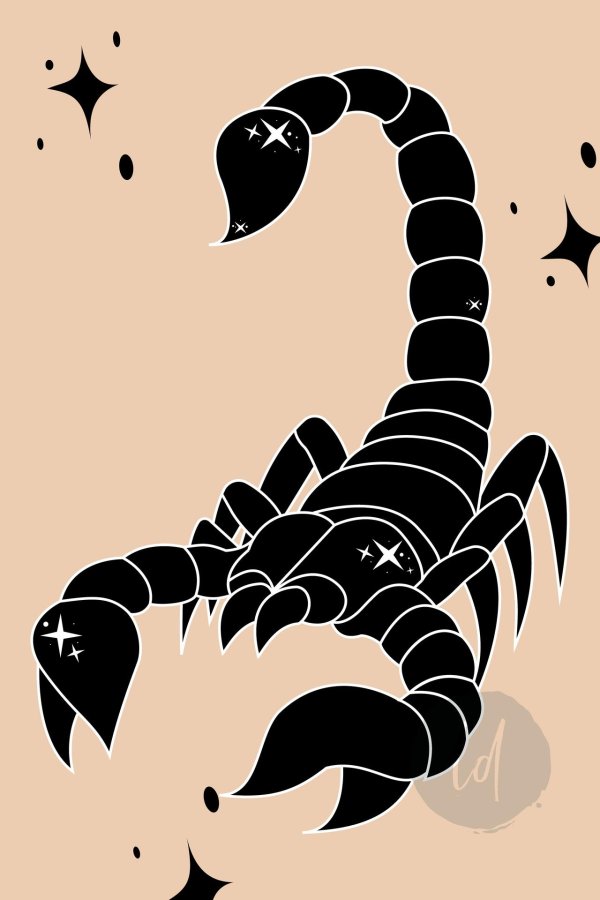 трафарет скорпион