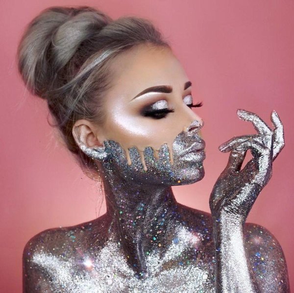 серебряный макияж