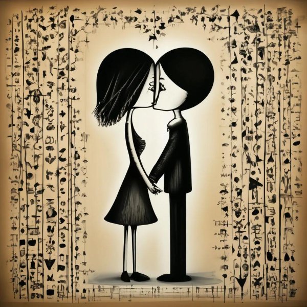 силуэты влюбленных