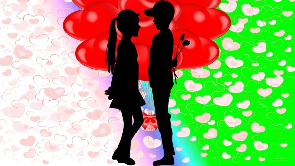 силуэты влюбленных